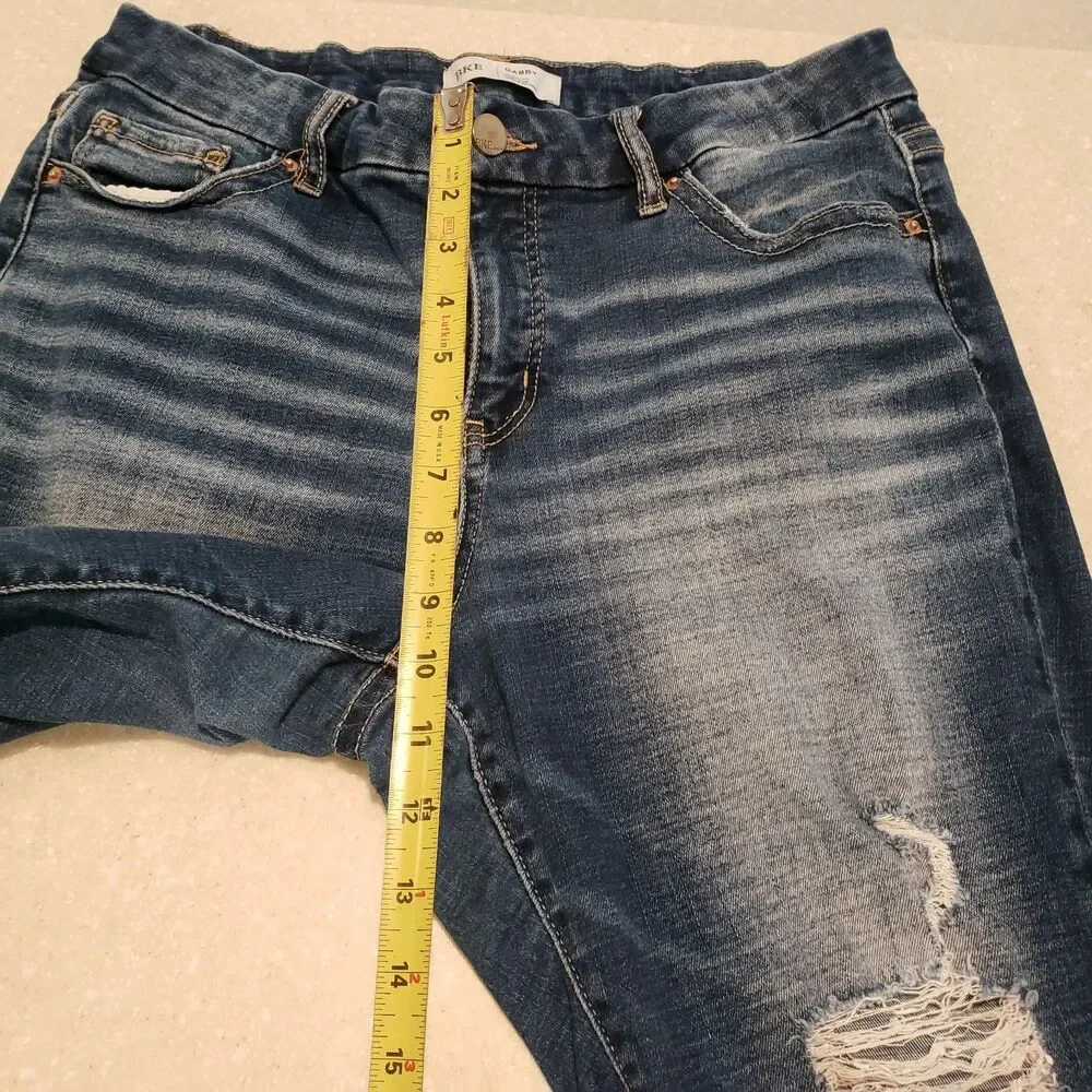 BKE Jeans Gabby Women's Sz 30 Curvy Fit High Rise Skinny Ankle Frey Hem Stretch